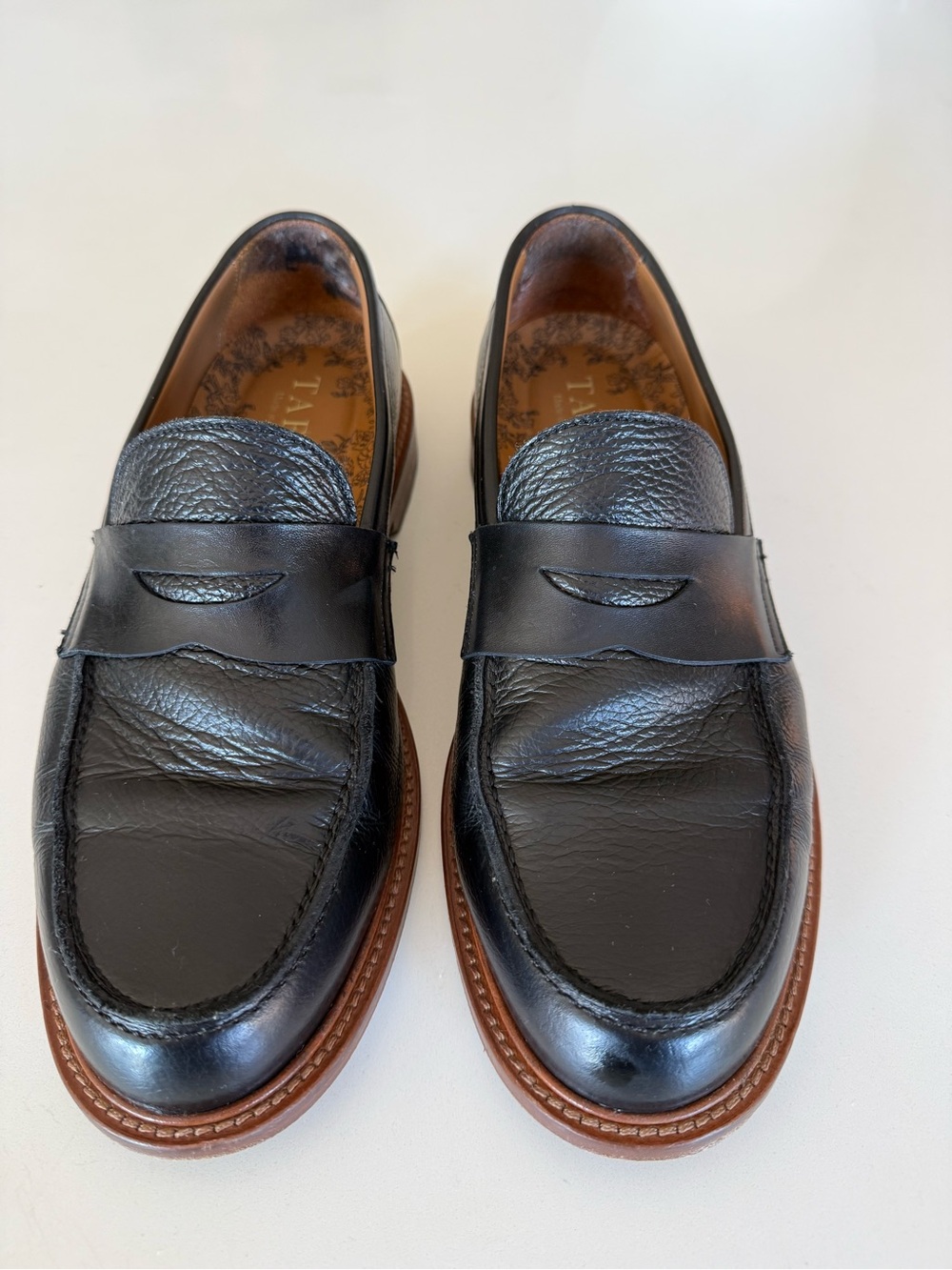 Taft Black Leather Jack Penny Loafers - Men's